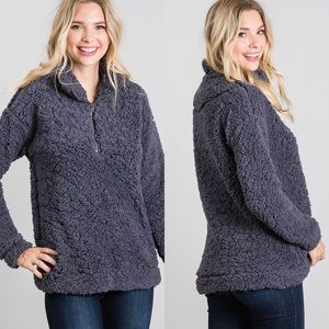 Women’s Sherpa Half Zip Pullover Jacket Fall Winter Jackets